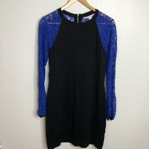 DVF Lace Sleeve Knit Dress Size Medium